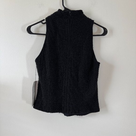 Carmen Marc Valvo Beaded Moc Neck Top - Picture 5 of 13